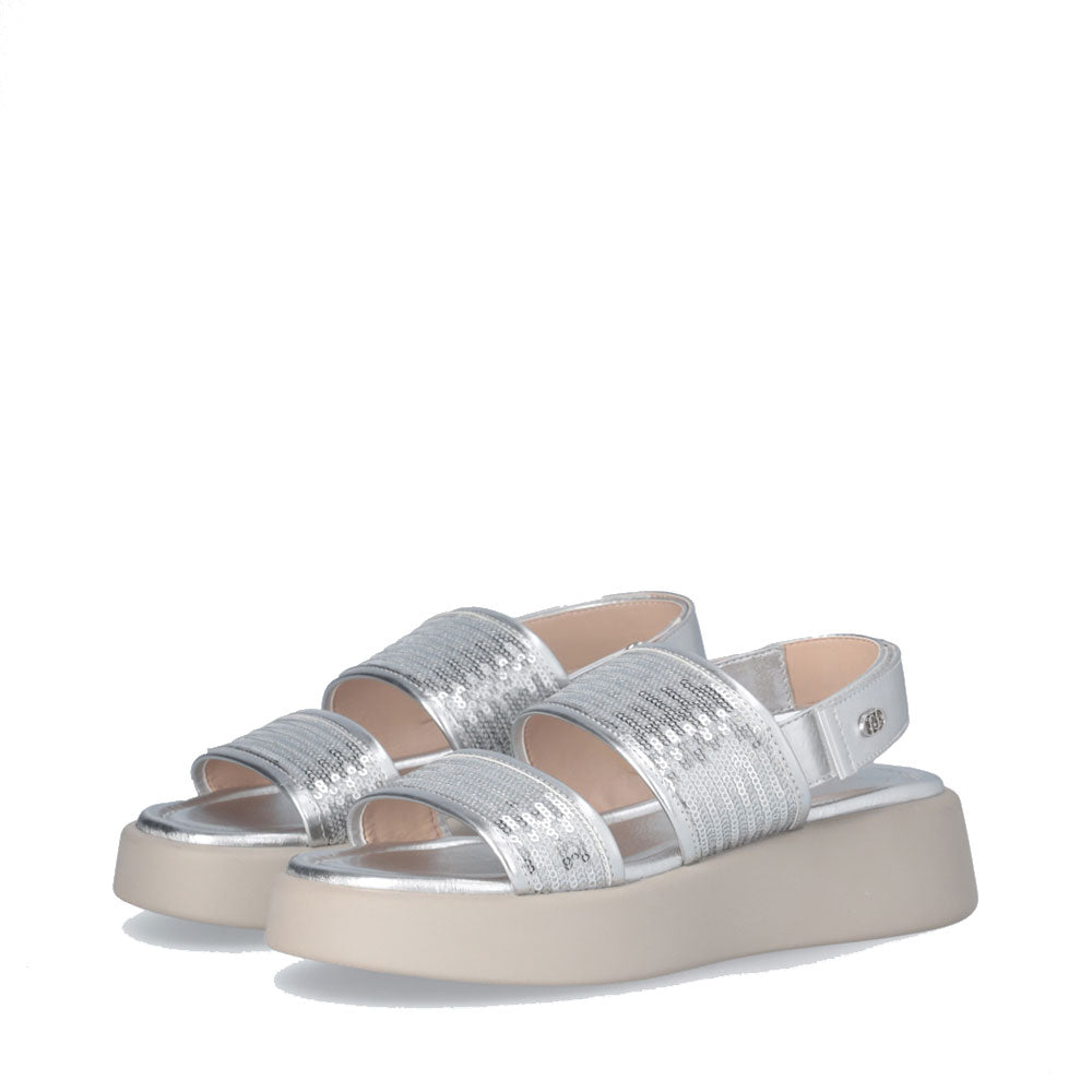 LIU JO Amber 01
Plateausandalen mit silbernen Pailletten