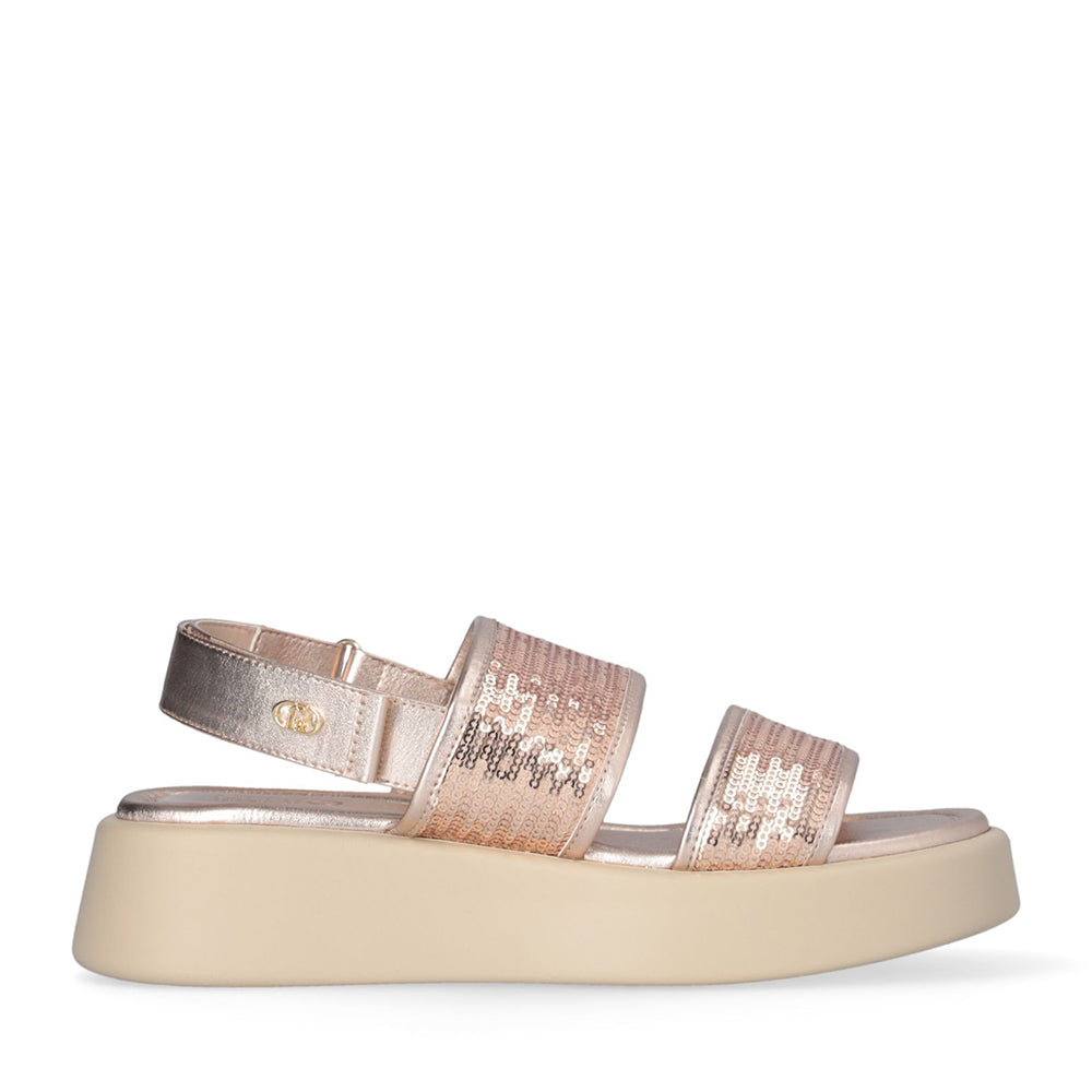 LIU JO Amber 01
Plateausandalen mit roségoldenen Pailletten
