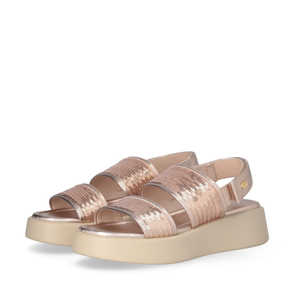 LIU JO Amber 01
Plateausandalen mit roségoldenen Pailletten