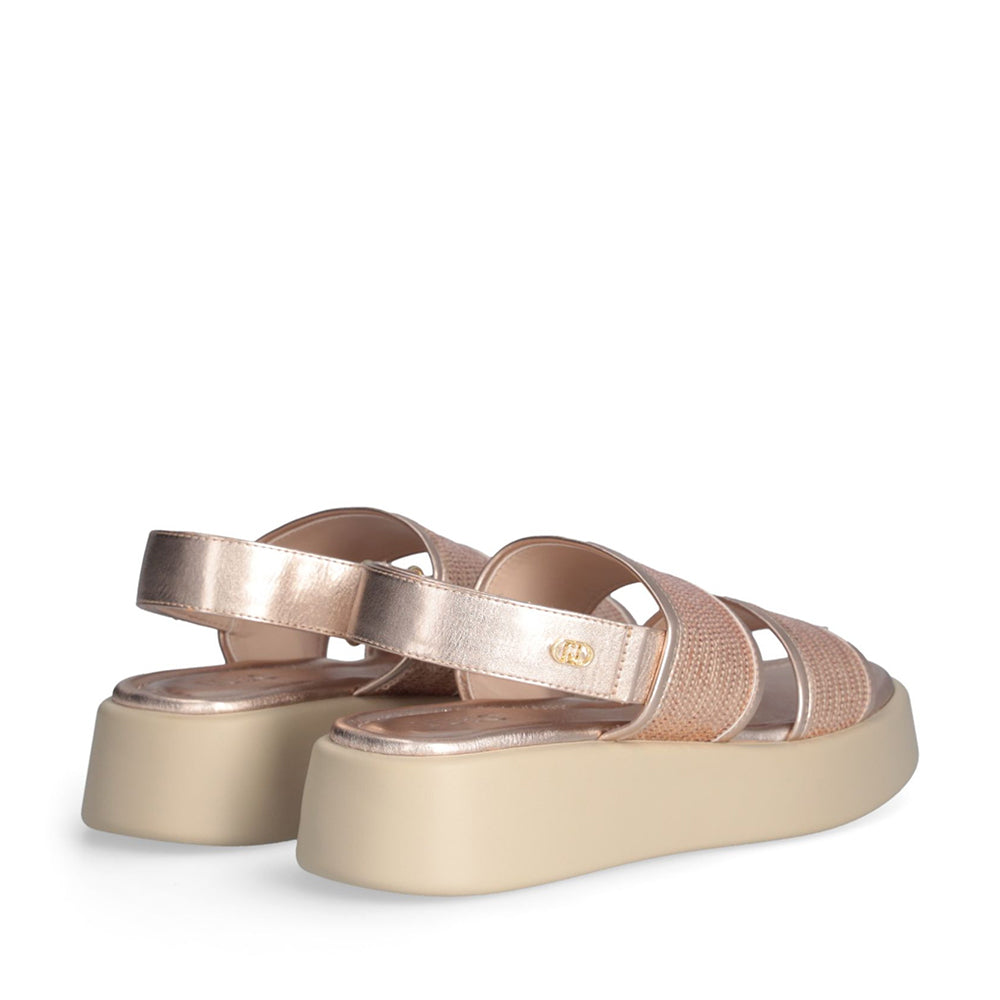 LIU JO Amber 01
Plateausandalen mit roségoldenen Pailletten