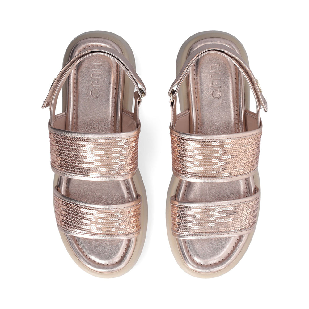 LIU JO Amber 01
Plateausandalen mit roségoldenen Pailletten