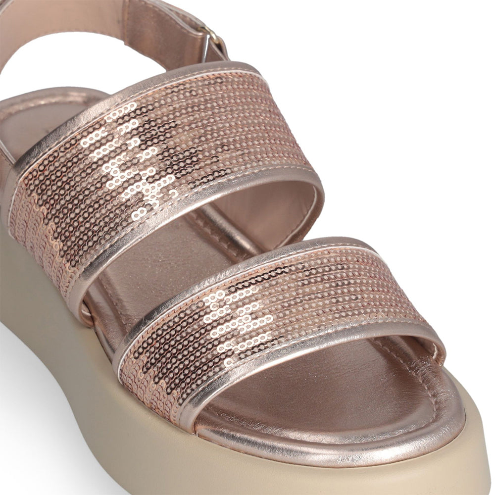 LIU JO Amber 01
Plateausandalen mit roségoldenen Pailletten
