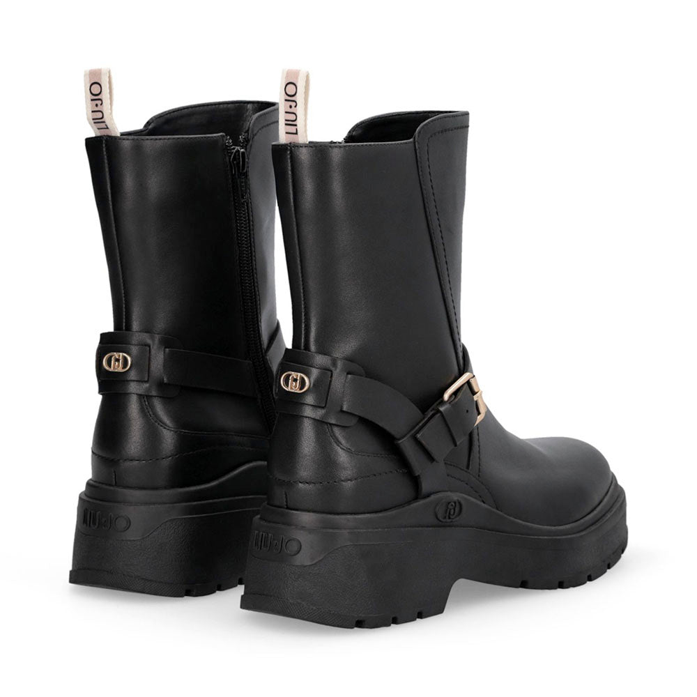 Stivaletti Donna LIU JO Andrea 03 in Pelle Nera con Dettagli Bold