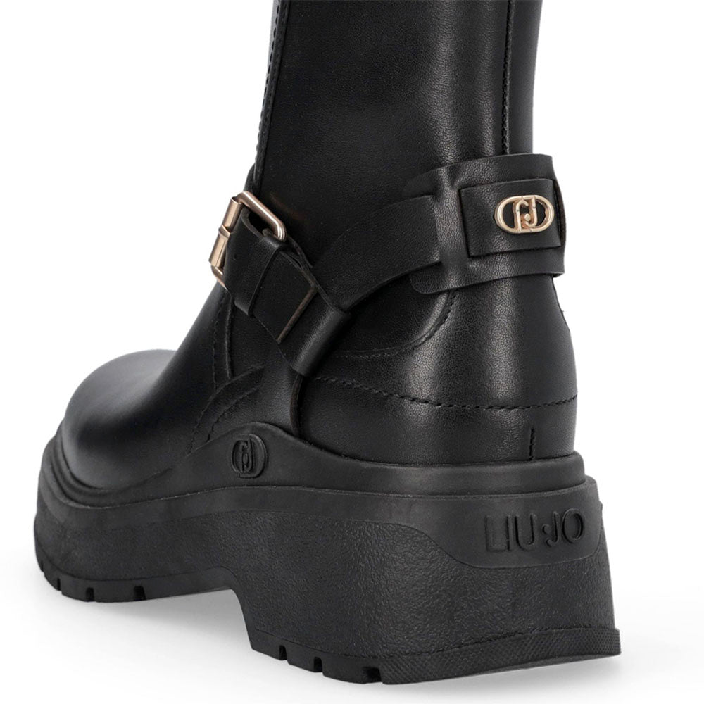 Stivaletti Donna LIU JO Andrea 03 in Pelle Nera con Dettagli Bold