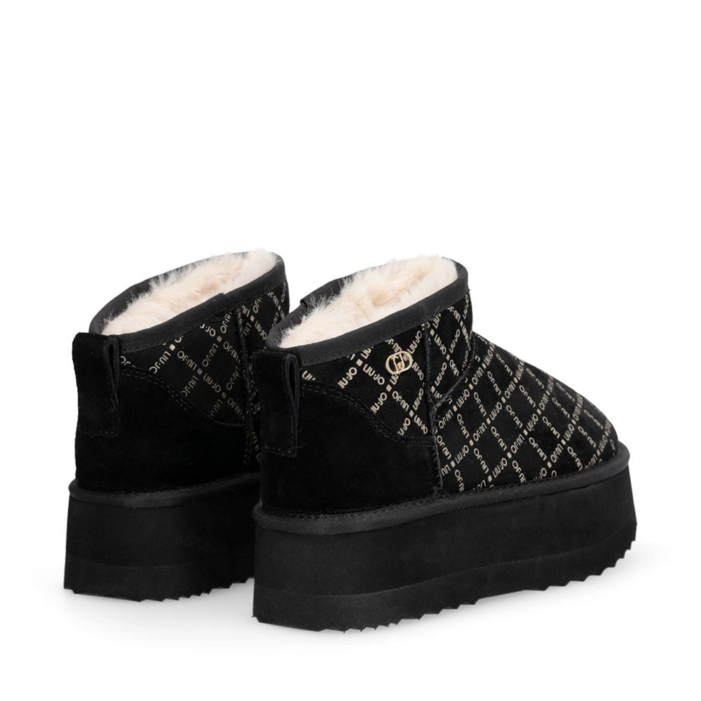 Stivaletti Donna Platform Imbottiti LIU JO Jane 01 in Microfibra Stampata Nero