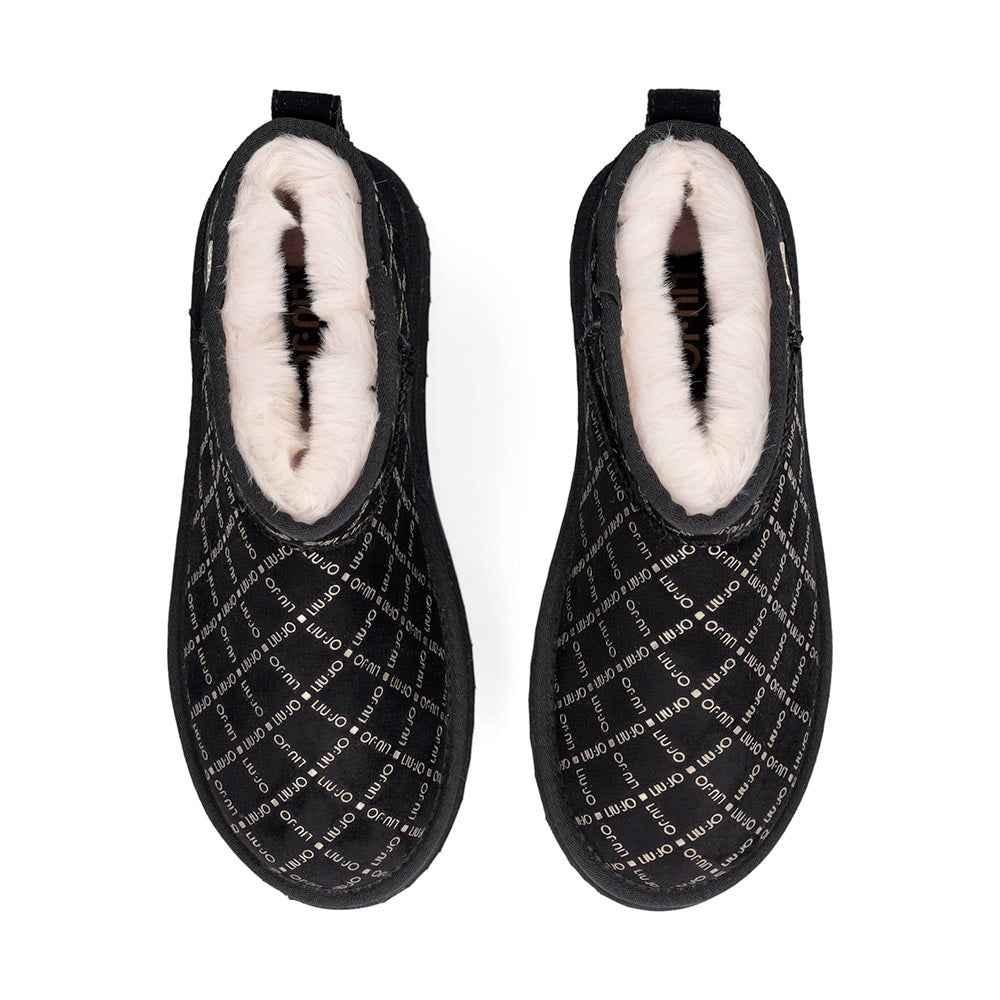 Stivaletti Donna Platform Imbottiti LIU JO Jane 01 in Microfibra Stampata Nero