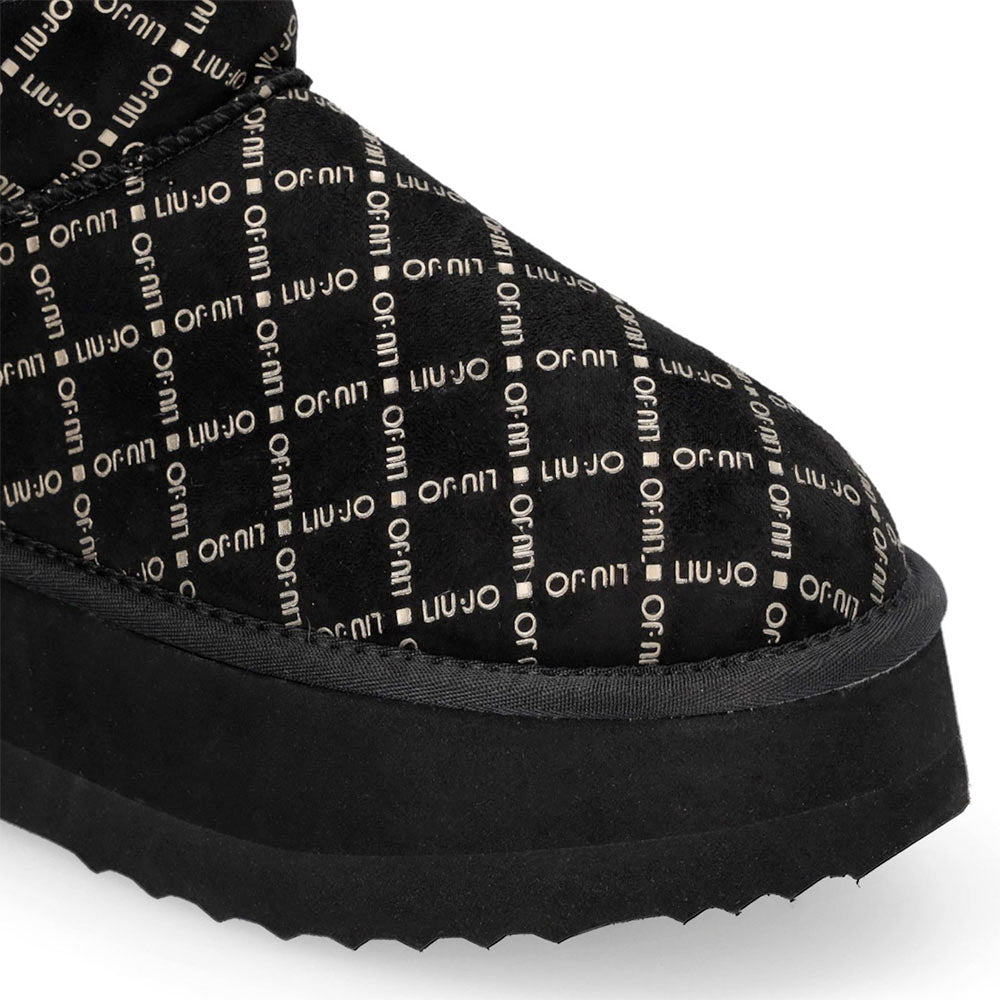 Stivaletti Donna Platform Imbottiti LIU JO Jane 01 in Microfibra Stampata Nero