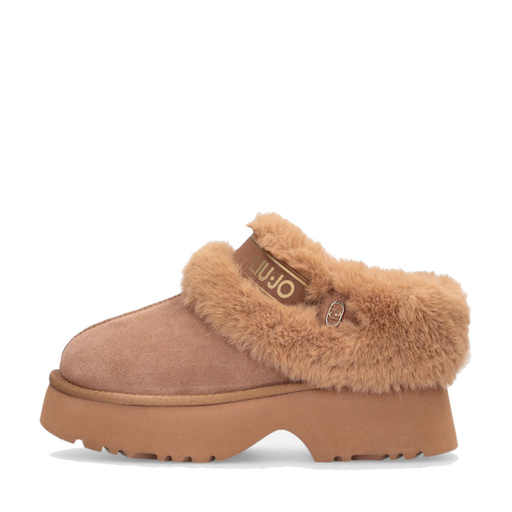 Sabot Donna Imbottiti LIU JO Juny 01 in Suede color Cognac