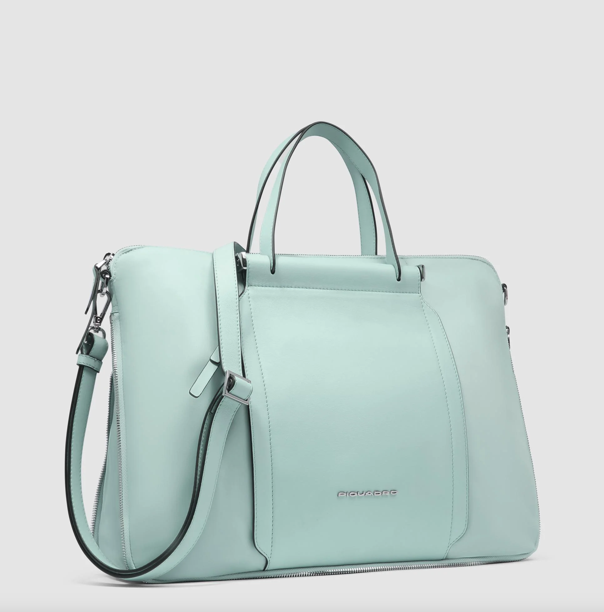 Borsa Donna da Lavoro PIQUADRO linea Circle in Pelle e Tessuto Verde - CA4021W92T