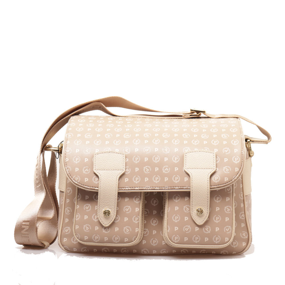 Borsa Donna Messenger Multitasche POLLINI linea Heritage Soft Beige e Avorio