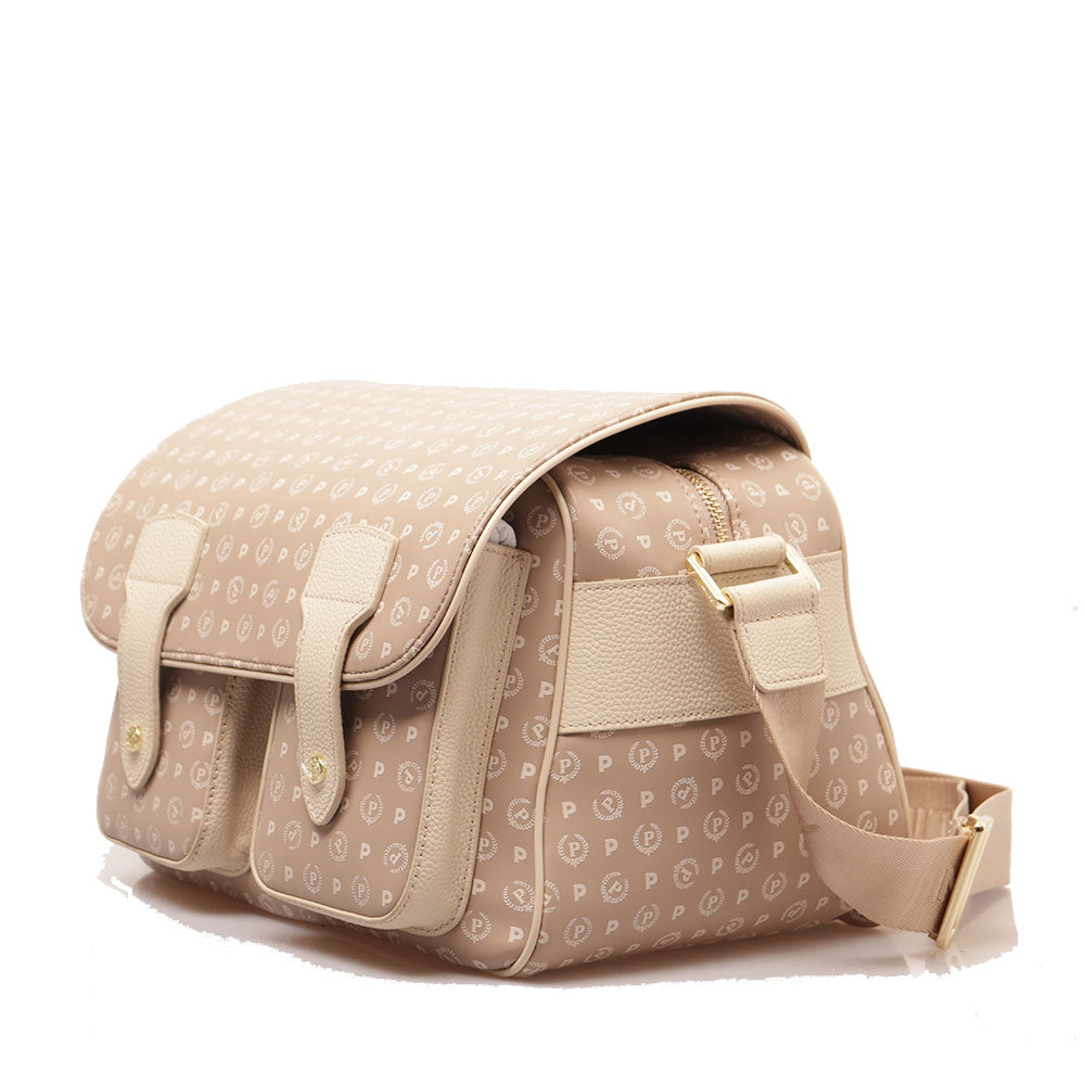 Borsa Donna Messenger Multitasche POLLINI linea Heritage Soft Beige e Avorio