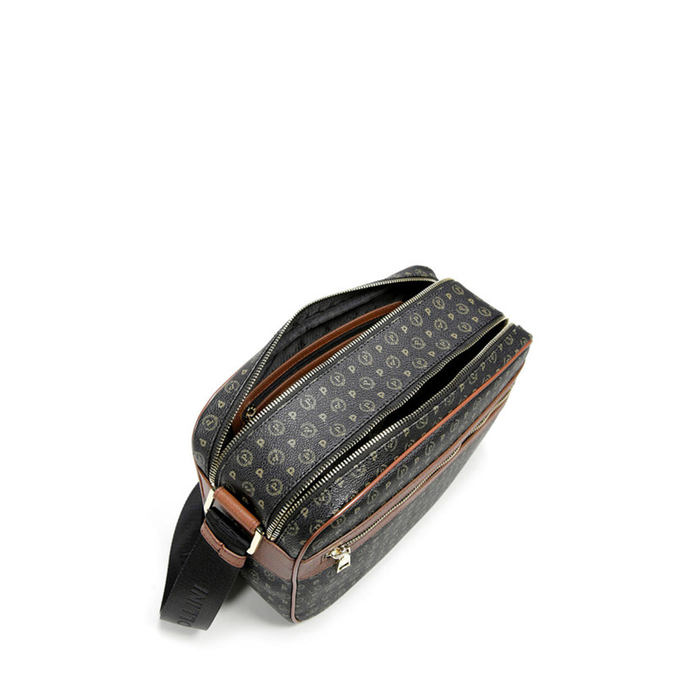 Borsa Donna Messenger POLLINI Linea Heritage Logo Classic Nero e Marrone