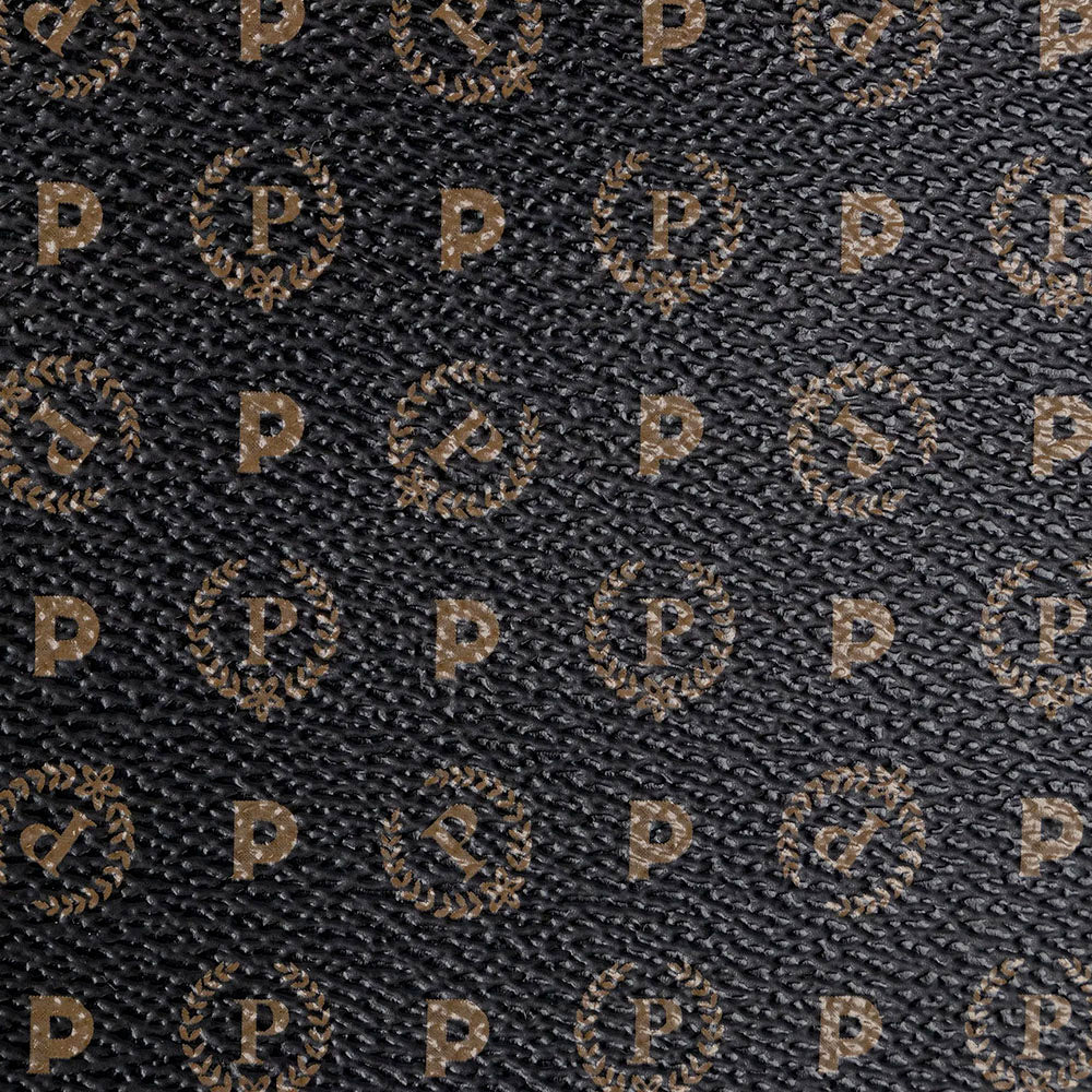 Shopping Bag POLLINI Linea Heritage Logo Classic Nero e Marrone