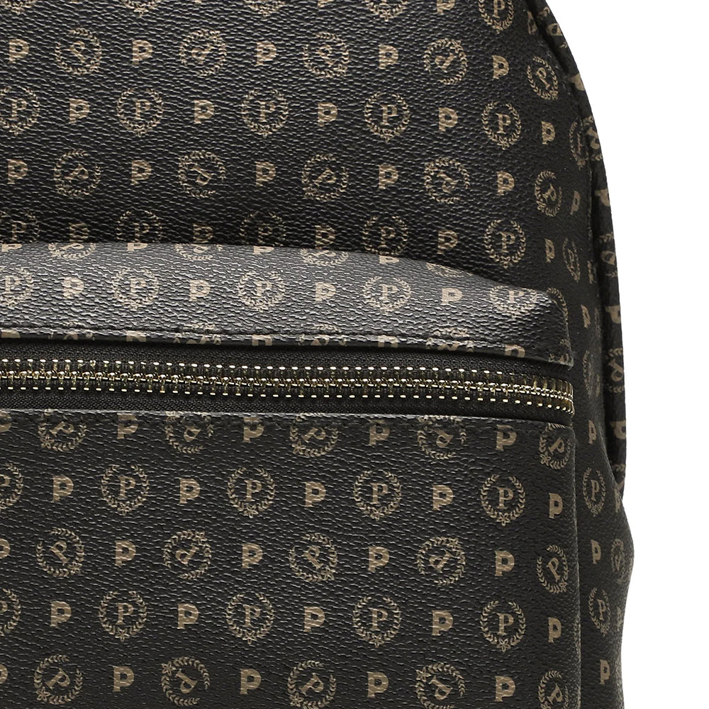Zaino Donna POLLINI linea Heritage Logo Classic Nero e Bronzo
