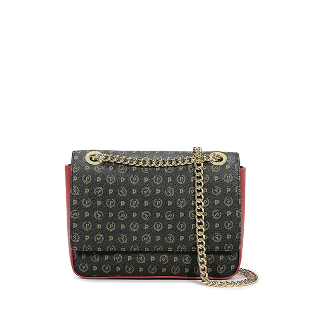 Borsa Donna a Tracolla POLLINI linea Heritage Logo Classic Nero e Lacca