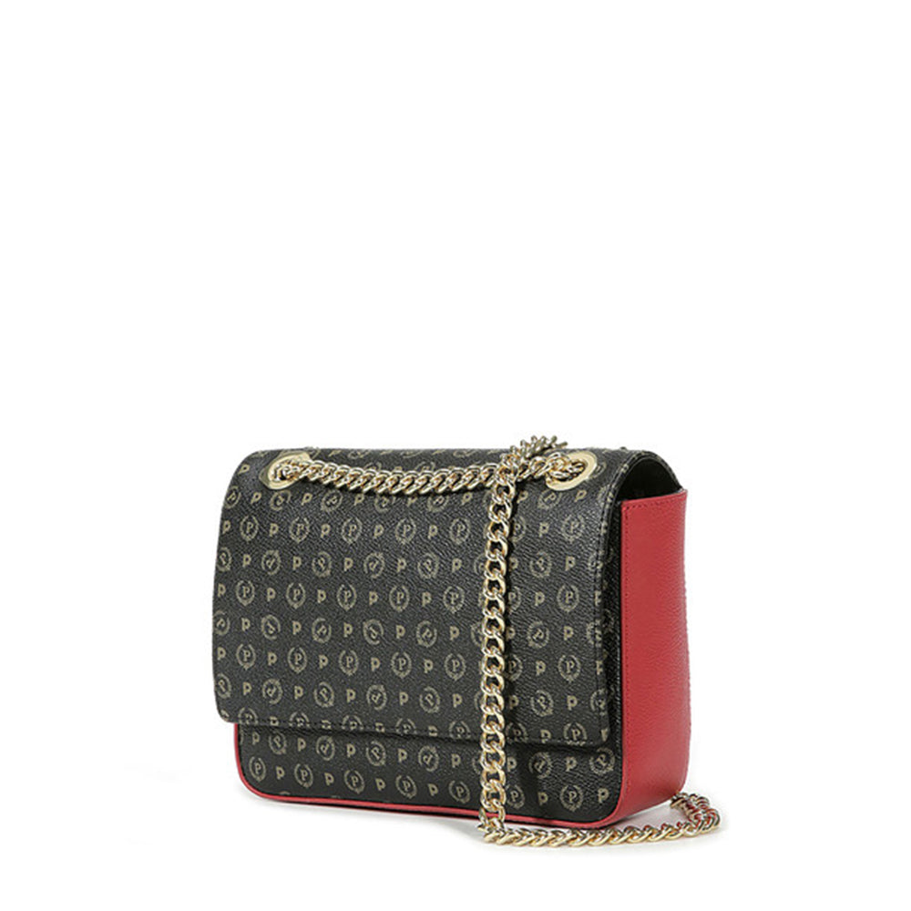 Borsa Donna a Tracolla POLLINI linea Heritage Logo Classic Nero e Lacca