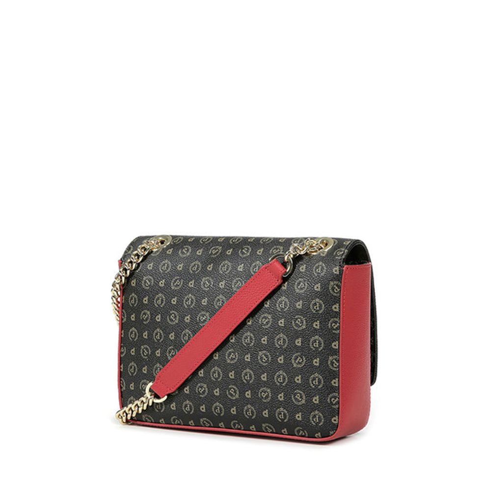 Borsa Donna a Tracolla POLLINI linea Heritage Logo Classic Nero e Lacca