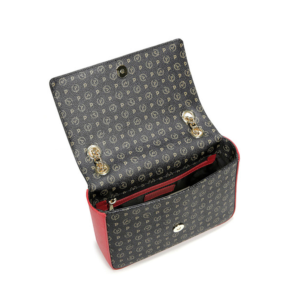 Borsa Donna a Tracolla POLLINI linea Heritage Logo Classic Nero e Lacca