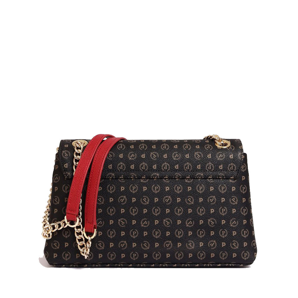 Borsa Donna a Spalla POLLINI Linea Heritage Logo Classic Nero e Lacca