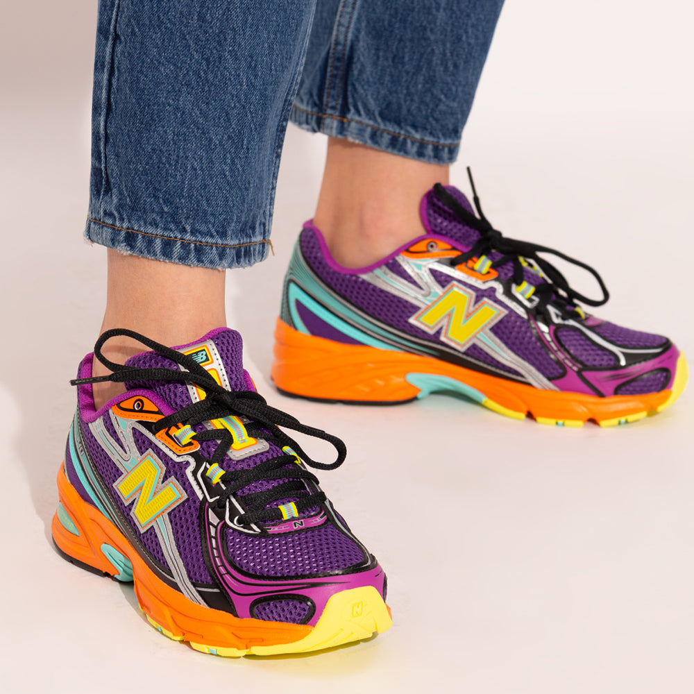 Sneakers Running NEW BALANCE 740 in Tessuto Sintetico e Mesh colore Purple Yellow Orange
