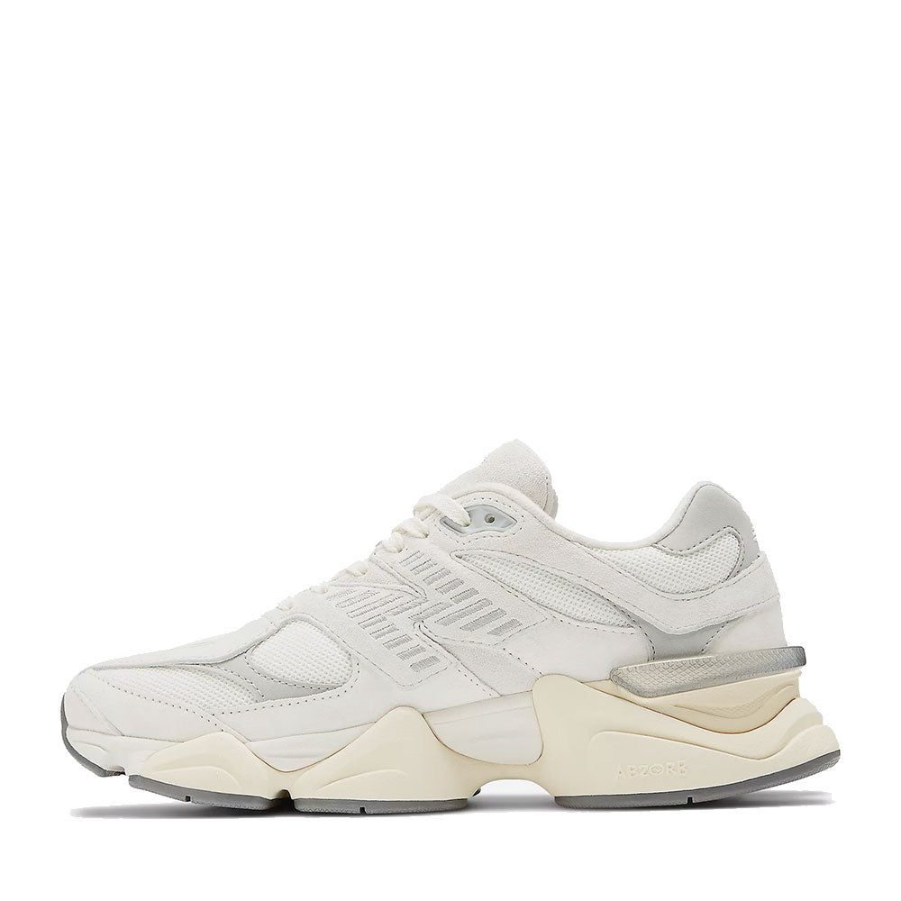 Sneakers Running NEW BALANCE 9060 in Pelle e Mesh Sea Salt Concrete e Silver Metallic