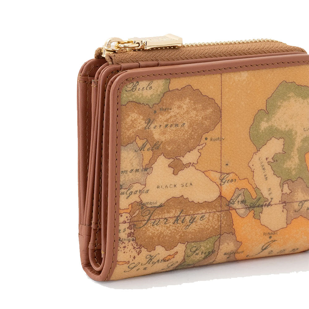 Portafoglio Piccolo con Zip e Bottone 1A Classe Alviero Martini stampa Geo Classic W081