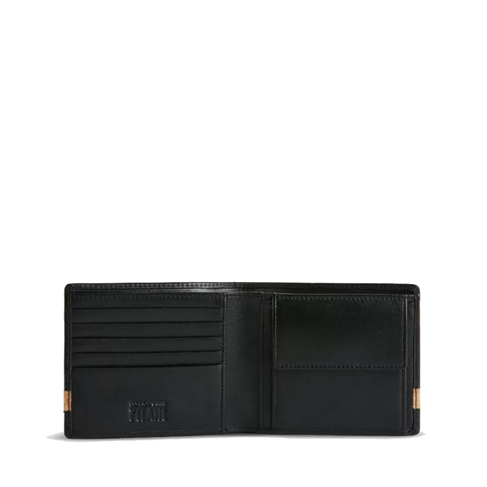 Portafoglio Uomo con Portamonete 1A Classe Alviero Martini in Pelle Nera con Inserto Geo Classic W149