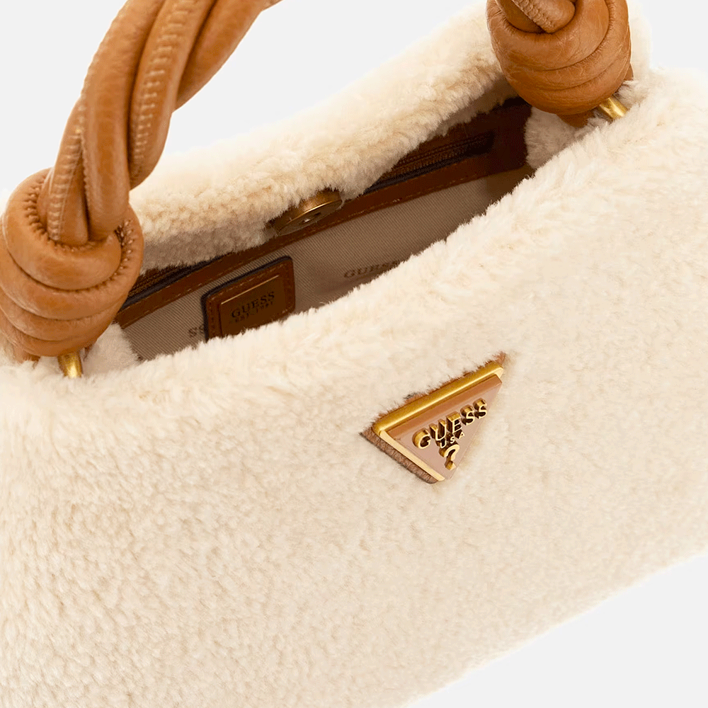 Borsa Donna Mini a Mano GUESS Linea Shaida colore Natural - Cognac