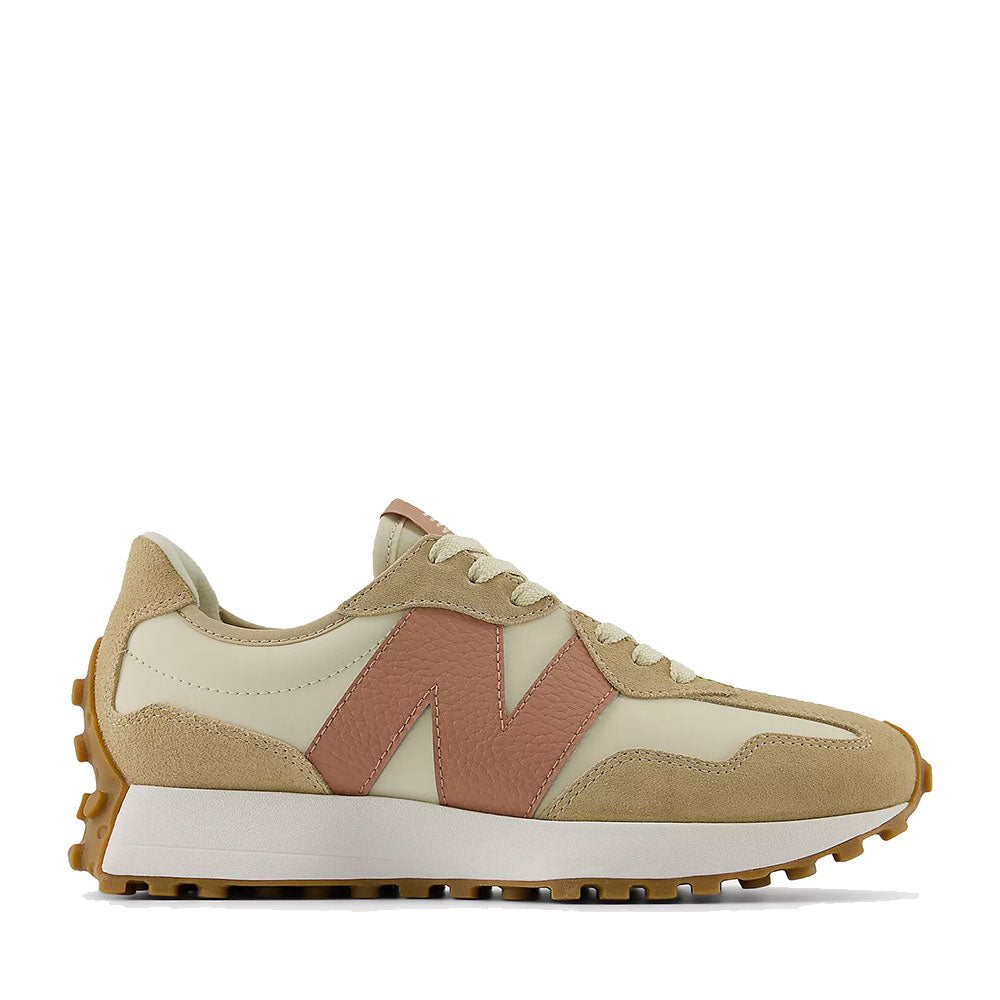 Scarpe Donna NEW BALANCE Sneakers 327 in Suede Pelle e Tessuto colore Incense Bone e Landslide