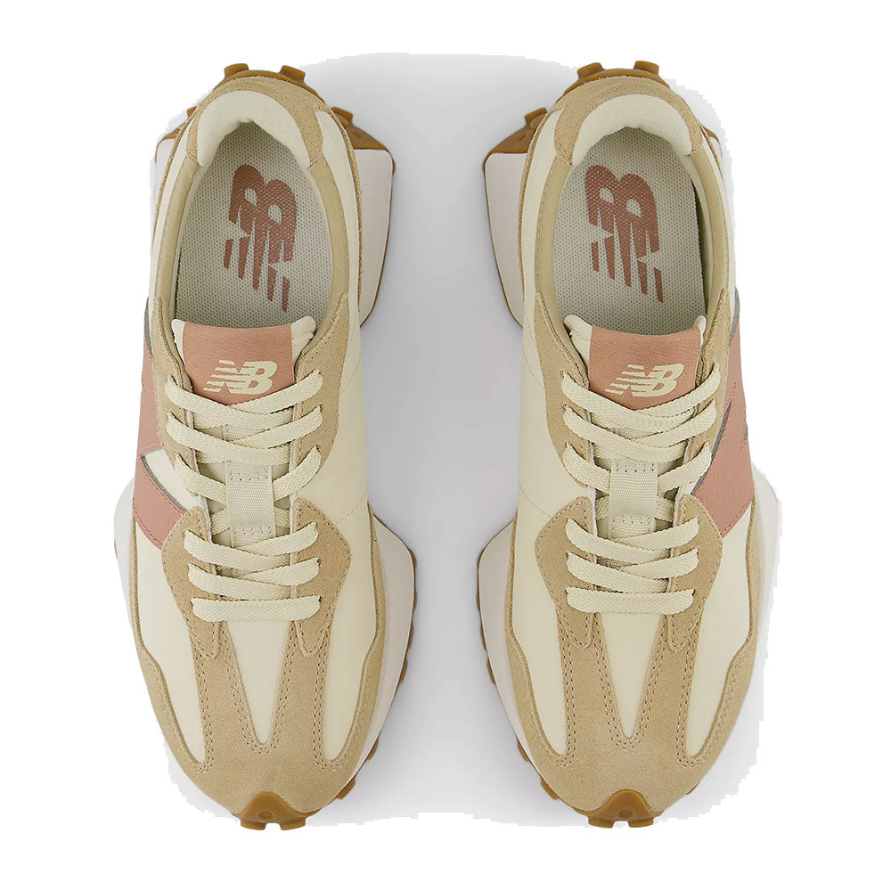 Scarpe Donna NEW BALANCE Sneakers 327 in Suede Pelle e Tessuto colore Incense Bone e Landslide