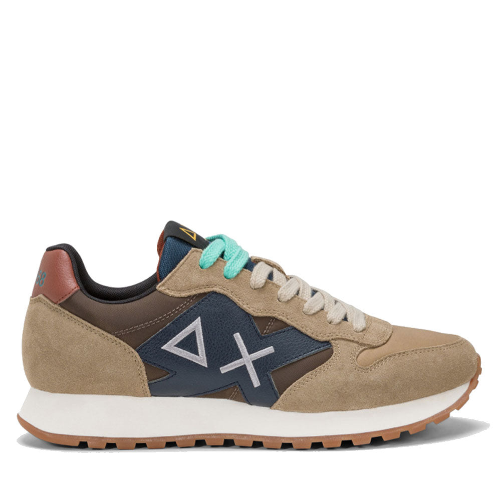 Scarpe Uomo Sun68 Sneakers Jaki Bicolor Beige Scuro Z44114 Cuoieriashop