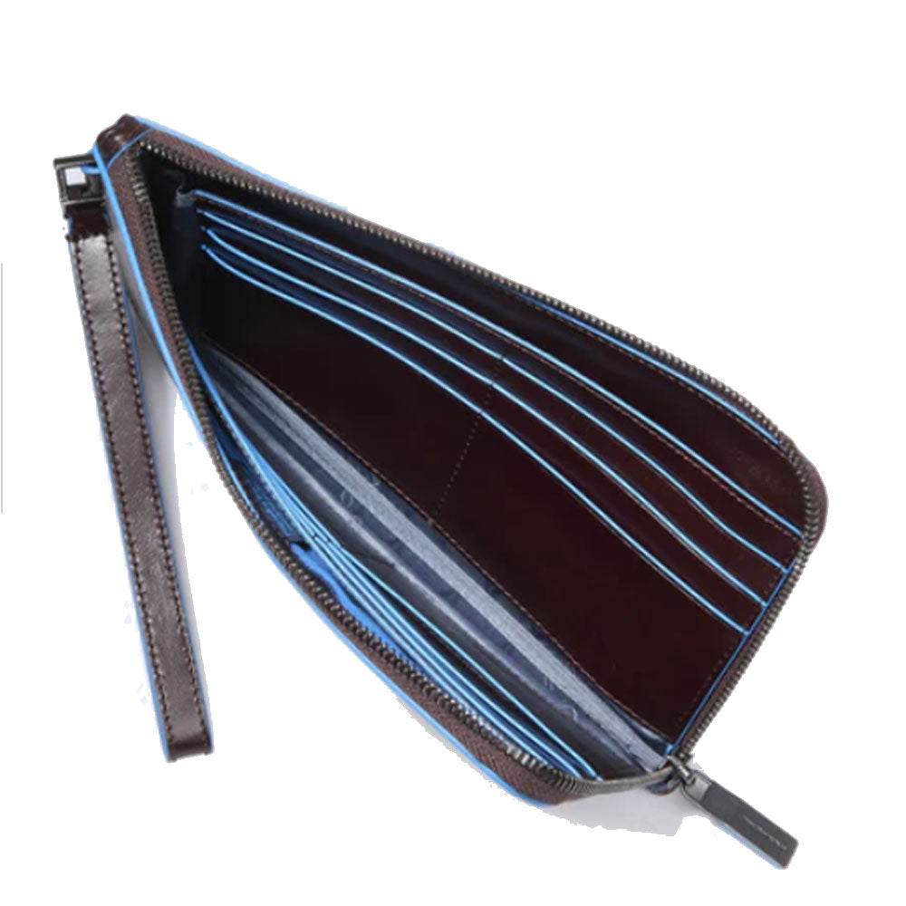 Pochette Uomo PIQUADRO in Pelle Linea Blue Square colore Mogano - AC2648B2R