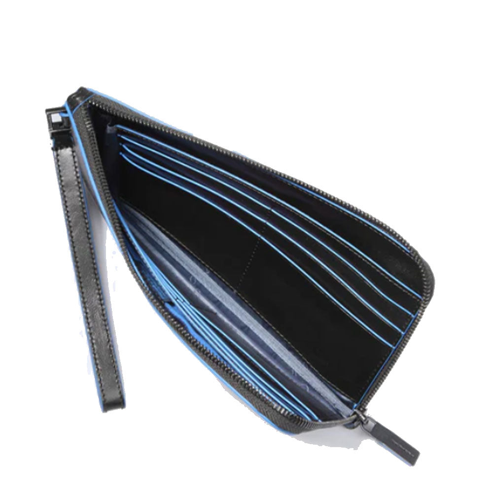 Pochette Uomo PIQUADRO in Pelle Linea Blue Square colore Nero - AC2648B2R