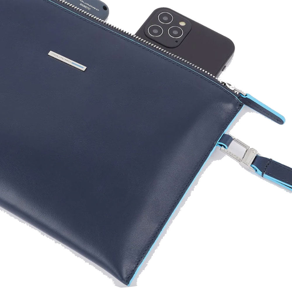 Pochette Uomo PIQUADRO porta iPad® Mini in Pelle Blu Linea Blue Square - AC5099B2