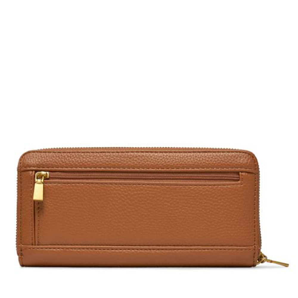 Portafoglio GUESS Chiuso con Zip Linea Laryn colore Cognac