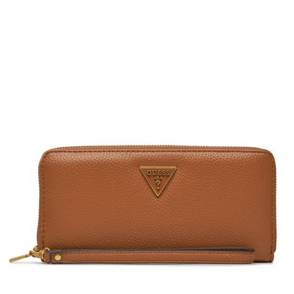 Portafoglio GUESS Chiuso con Zip Linea Laryn colore Cognac