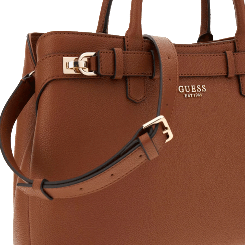 Borsa Donna a Mano GUESS Linea Gregoria colore Cognac Misura Grande