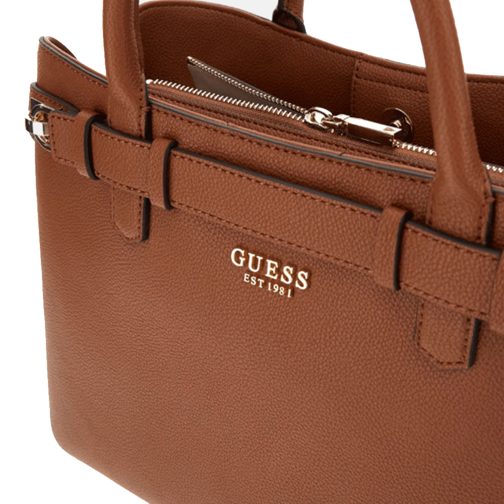 Borsa Donna a Mano GUESS Linea Gregoria colore Cognac Misura Grande