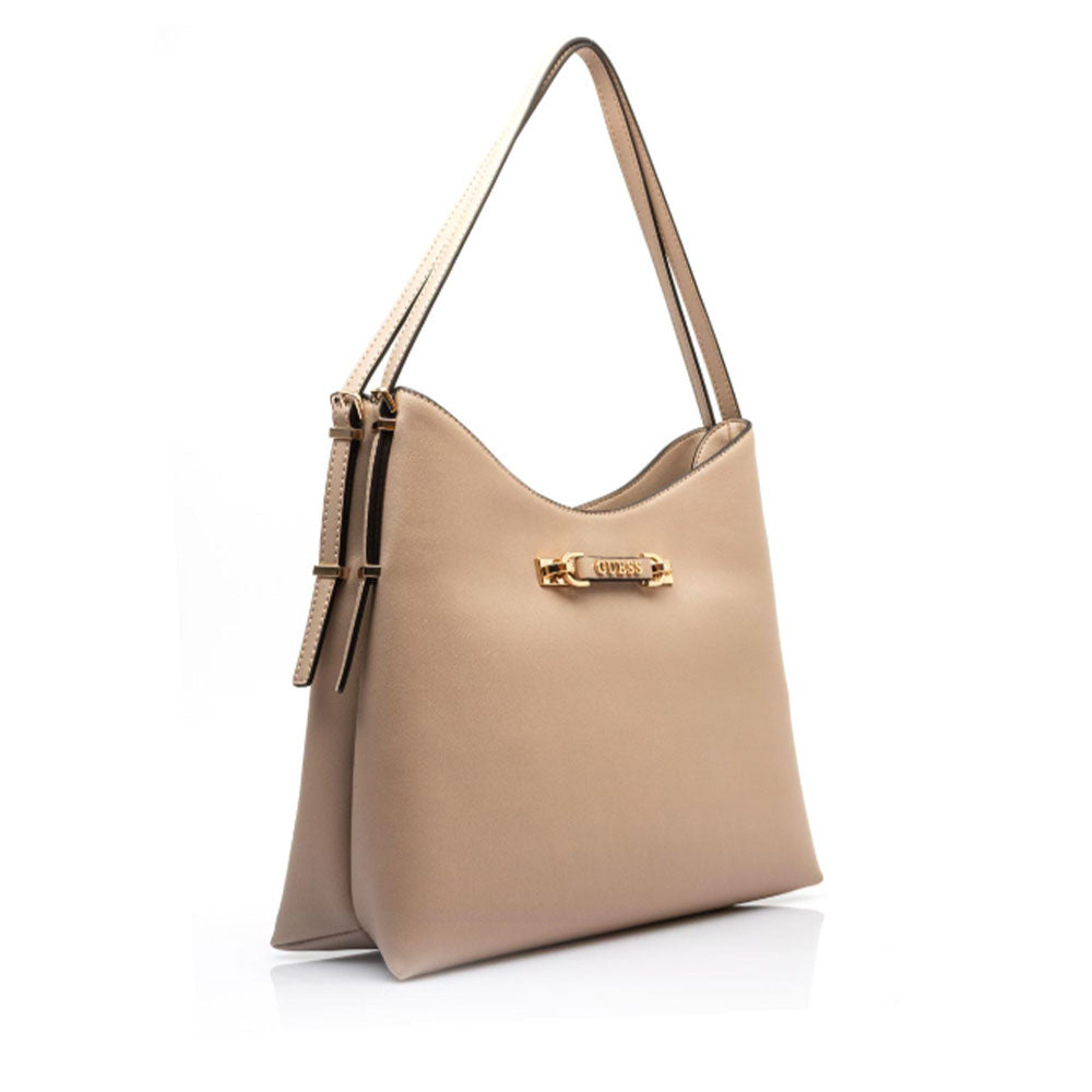 GUESS Lefia Linie
Damen Hobo Umhängetasche in der Farbe Simply Taupe