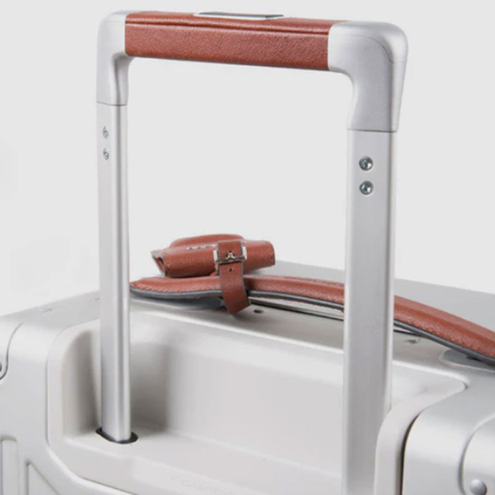 Trolley Cabina PIQUADRO Rigido con 4 Ruote Colore Grigio - Cuoio Linea PQ ALU - BV4425ALU
