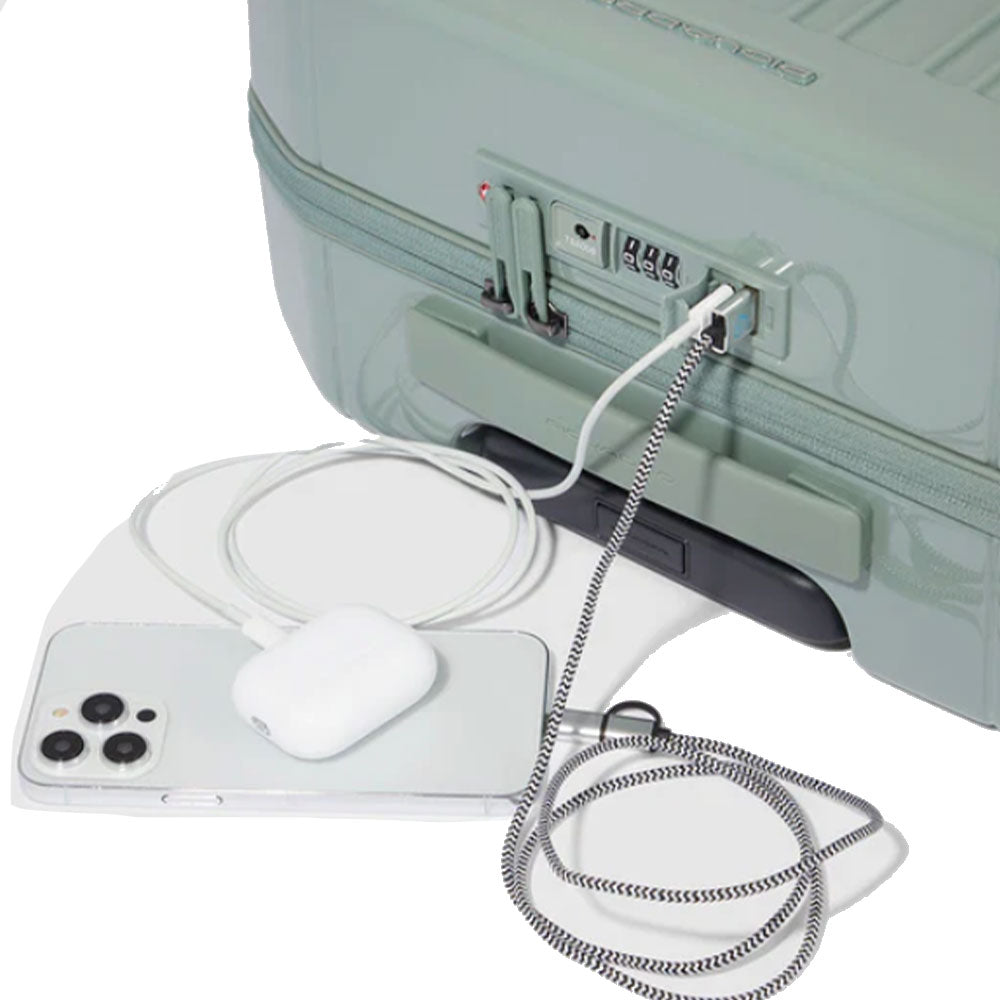 Trolley Cabina PIQUADRO Rigido Ultra Slim con 4 Ruote Colore Verde Linea PQ-Light - BV4425PQL