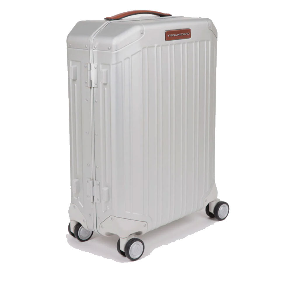 Trolley Grande PIQUADRO Rigido 4 Ruote Grigio - Cuoio Linea PQ ALU - BV4428ALU