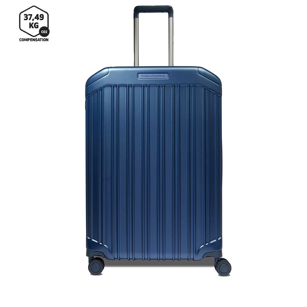 Trolley medio 69cm PIQUADRO Espandibile Rigido 4 Ruote Blu BV6393PQL