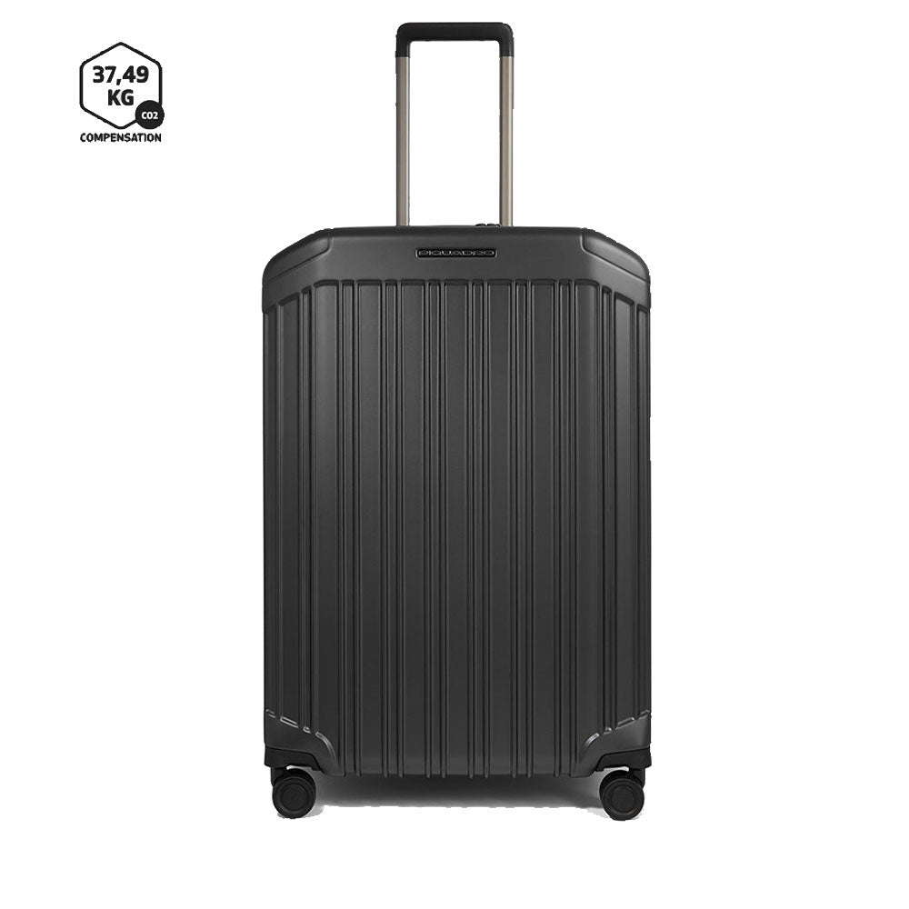 Trolley medio 69cm PIQUADRO Espandibile Rigido 4 Ruote Nero Opaco - BV6393PQL