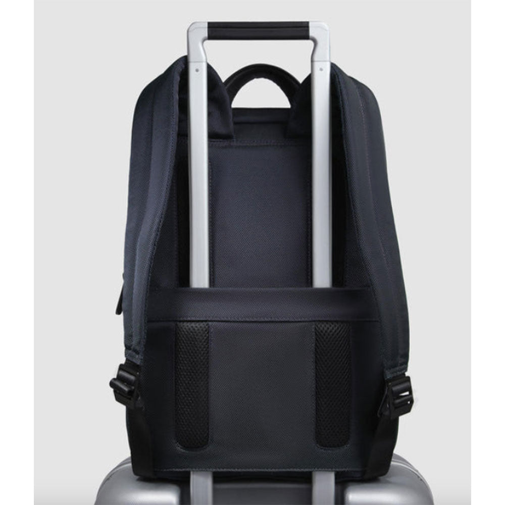Zaino Uomo PIQUADRO Porta Pc 14" in Tessuto e Pelle Blu Linea Brief - CA3214BR2