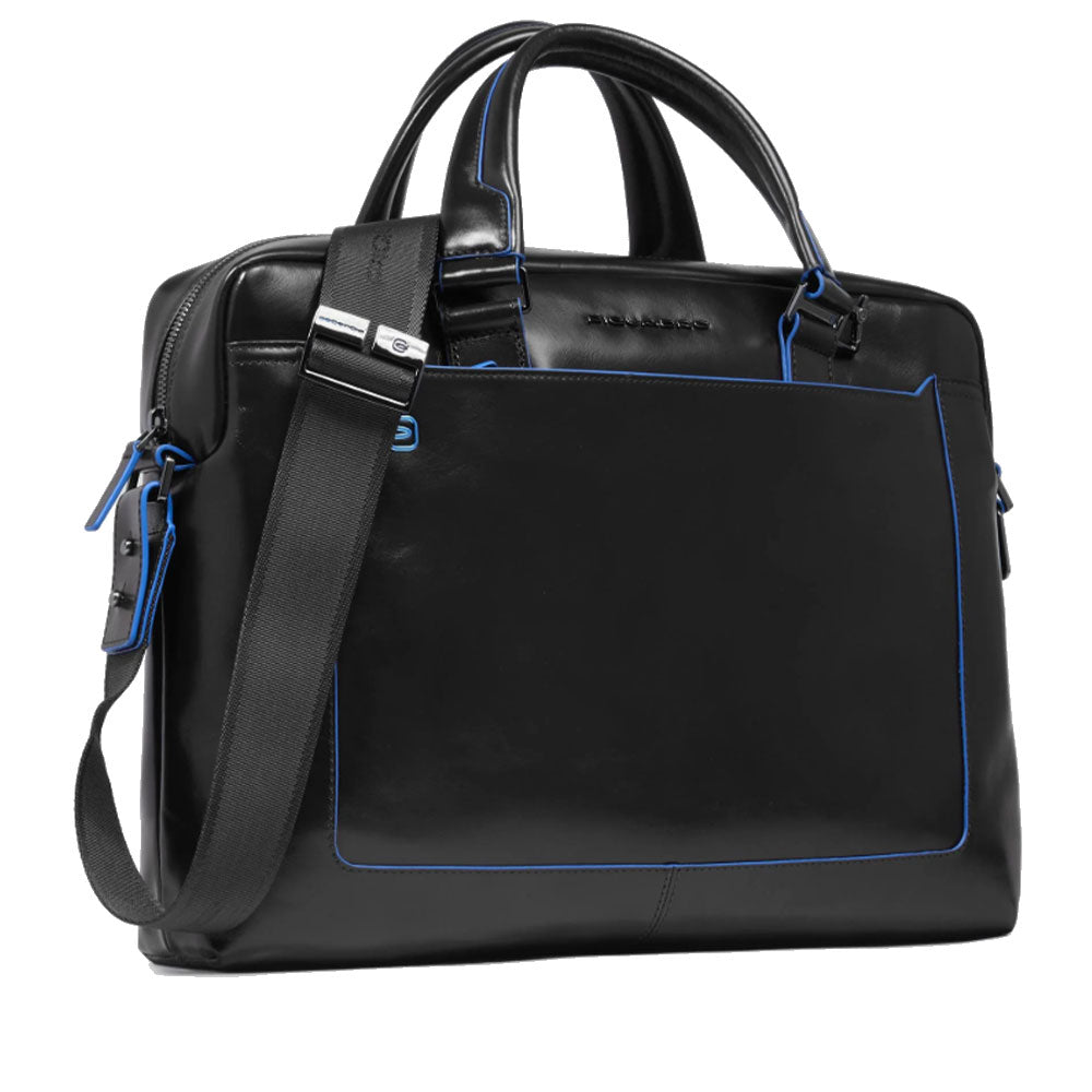 Cartella PIQUADRO Porta Pc 14" in Pelle Nera Linea Blue Square - CA3335B2