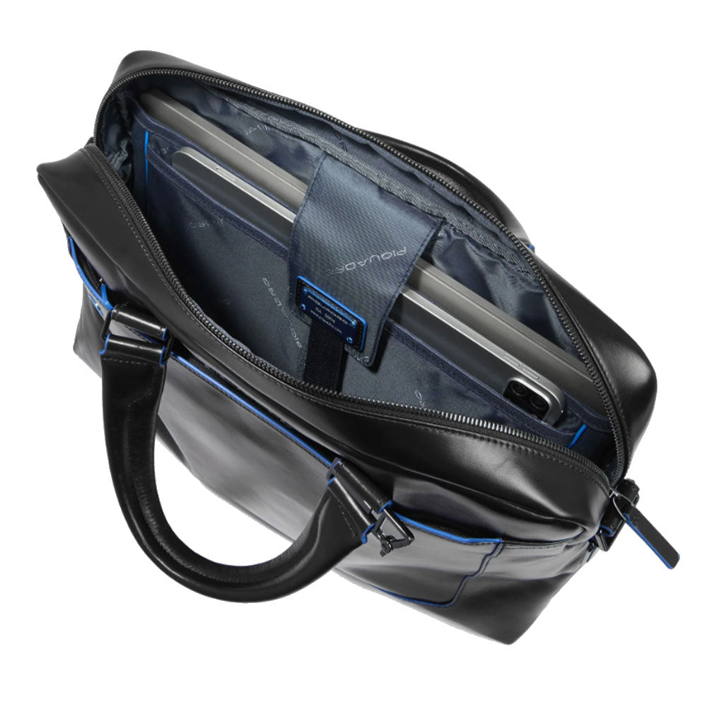 Cartella PIQUADRO Porta Pc 14" in Pelle Nera Linea Blue Square - CA3335B2
