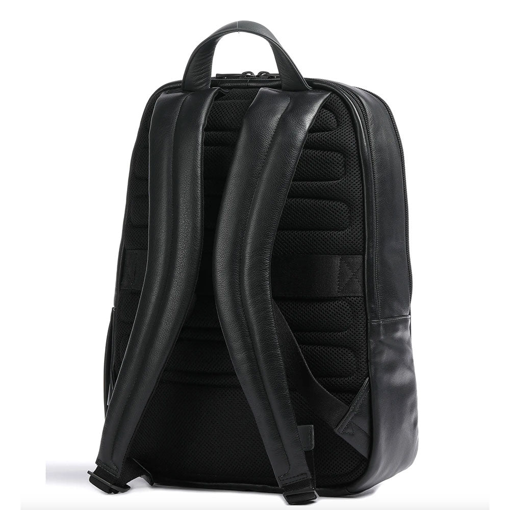 PIQUADRO Herren-Laptop-Rucksack 14" aus schwarzem Leder Pulse Line - CA3869P15