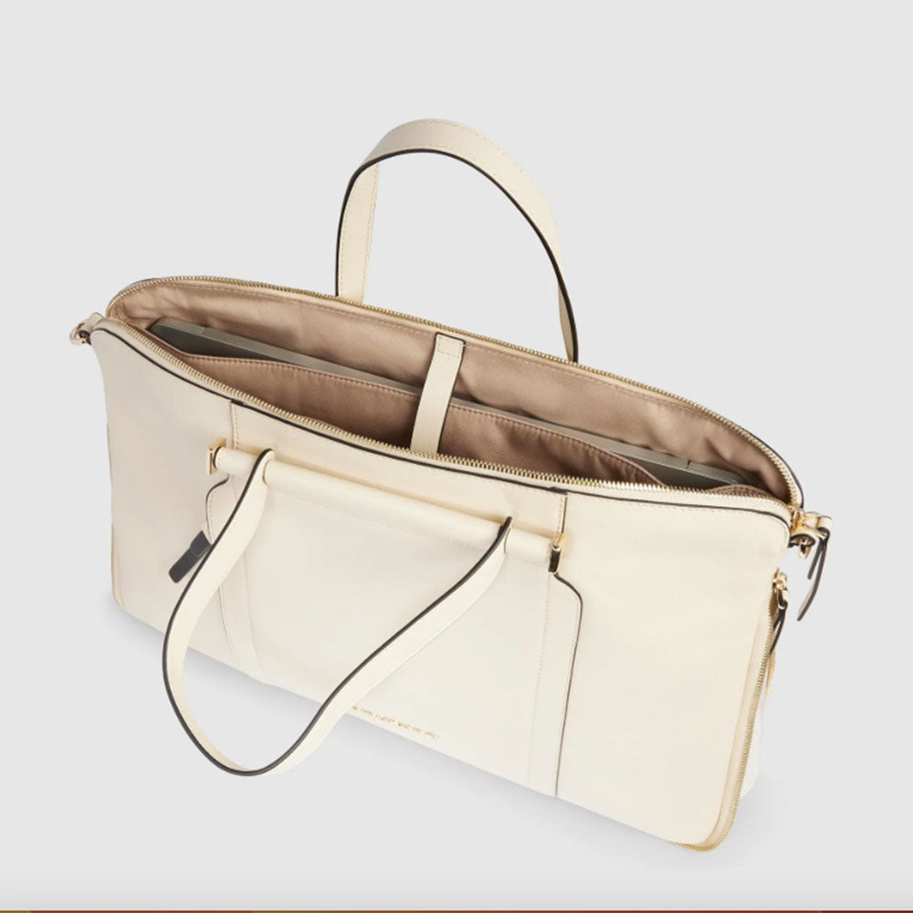 PIQUADRO Damen Arbeitstasche Circle Line aus weißem Leder - CA4021W92