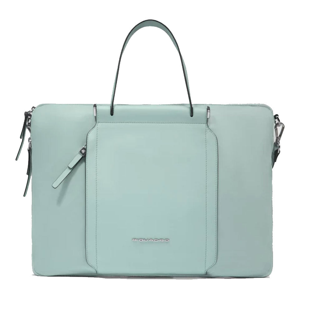 Borsa Donna da Lavoro PIQUADRO linea Circle in Pelle e Tessuto Verde - CA4021W92T